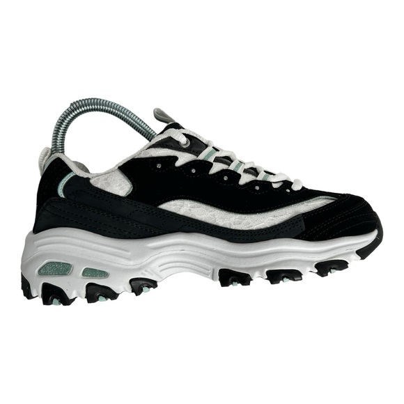 Sketchers D’Lites shoes in black and white with seafoam accent.  Size 7 - Picture 3 of 8